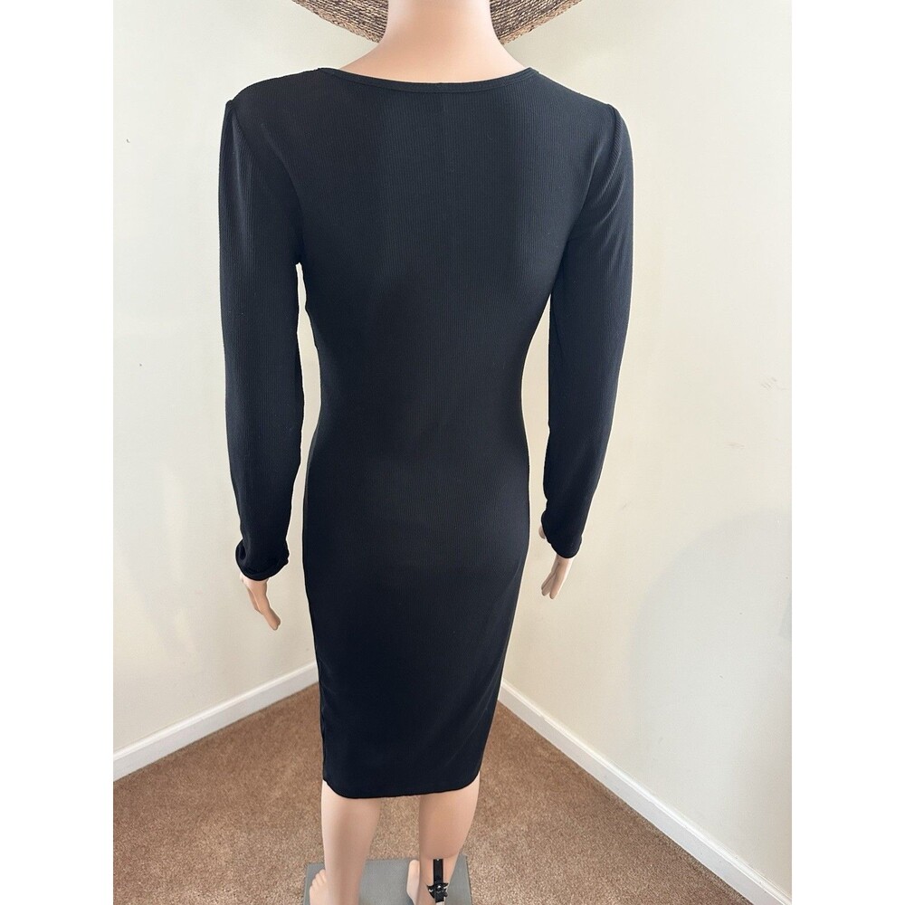 Popilush Women Long Sleeve Midi Bodycon Shapewear Dress Square Neck Modal Sz XL - Picture 3 of 11